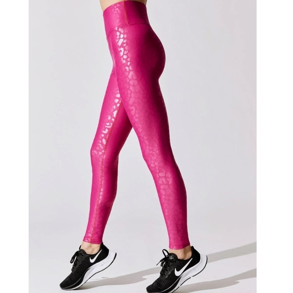 CARBON38 High Rise Full-length Legging in Leopard Takara Shine in Magenta, XXL - Picture 1 of 8